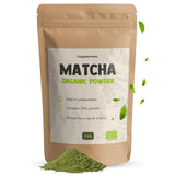 Cupplement Matcha 90 gramów organicznych - Najwyższej jakości sproszkowana zielona herbata - Bez bambusowej trzepaczki i drutu - Kulinarny - Zestaw dla początkujących - Latte - Trzepaczka - Japonia - Proszek - Herbata - Drut - Torba - Smoothie