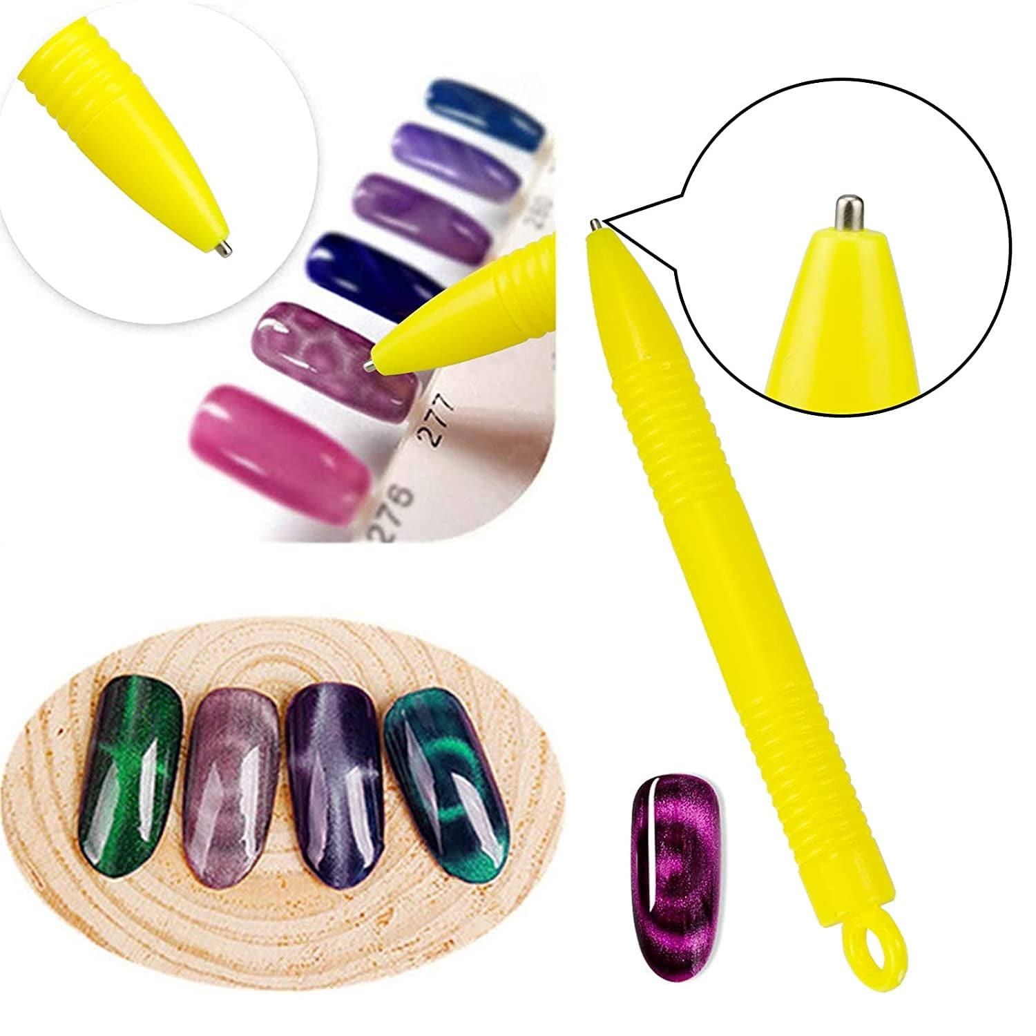 Nail Art Werkzeug Magnetstift, 10 Stück Nagel Magnet Stick Zestaw narzędzi, Nagel Magnet Stift i Starker Magnes Stock Punktierungsstifte dla majsterkowiczów 3D Magnetics Katzenauge UV Gel Polnisch Nagel Kunst