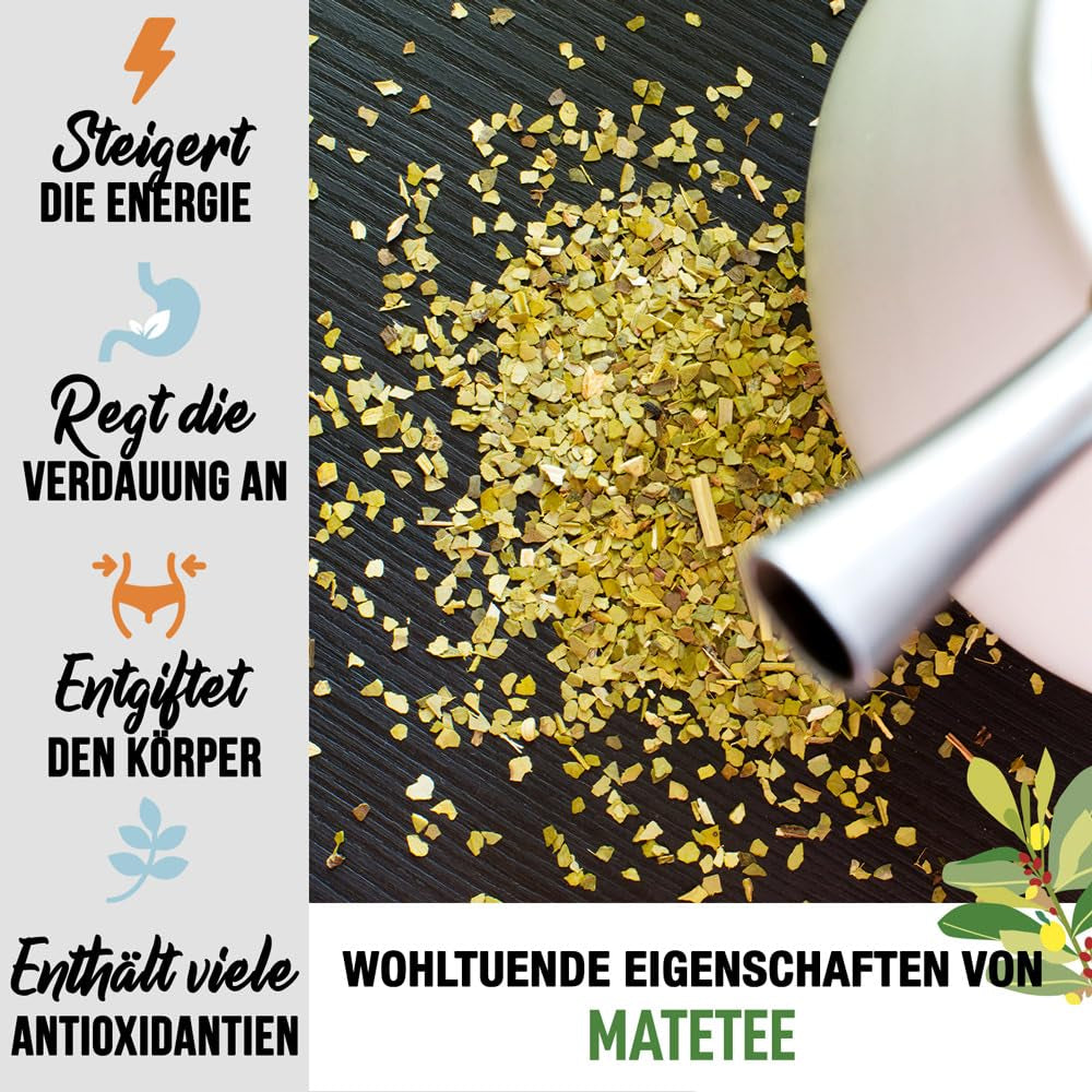 ORIGEENS BIO YERBA MATE Z CYTRYNĄ I IMBIREM 200 G - Herbata energetyzująca I Organiczna herbata Yerba Mate, niepalona, ​​z liści, bez łodyżek i pyłu