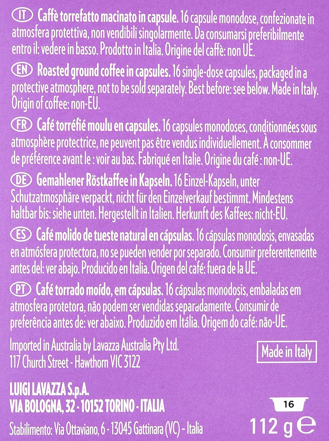 Lavazza A Modo Mio Espresso Soave, 1 x 16 kapsułek (1 x 112 g)