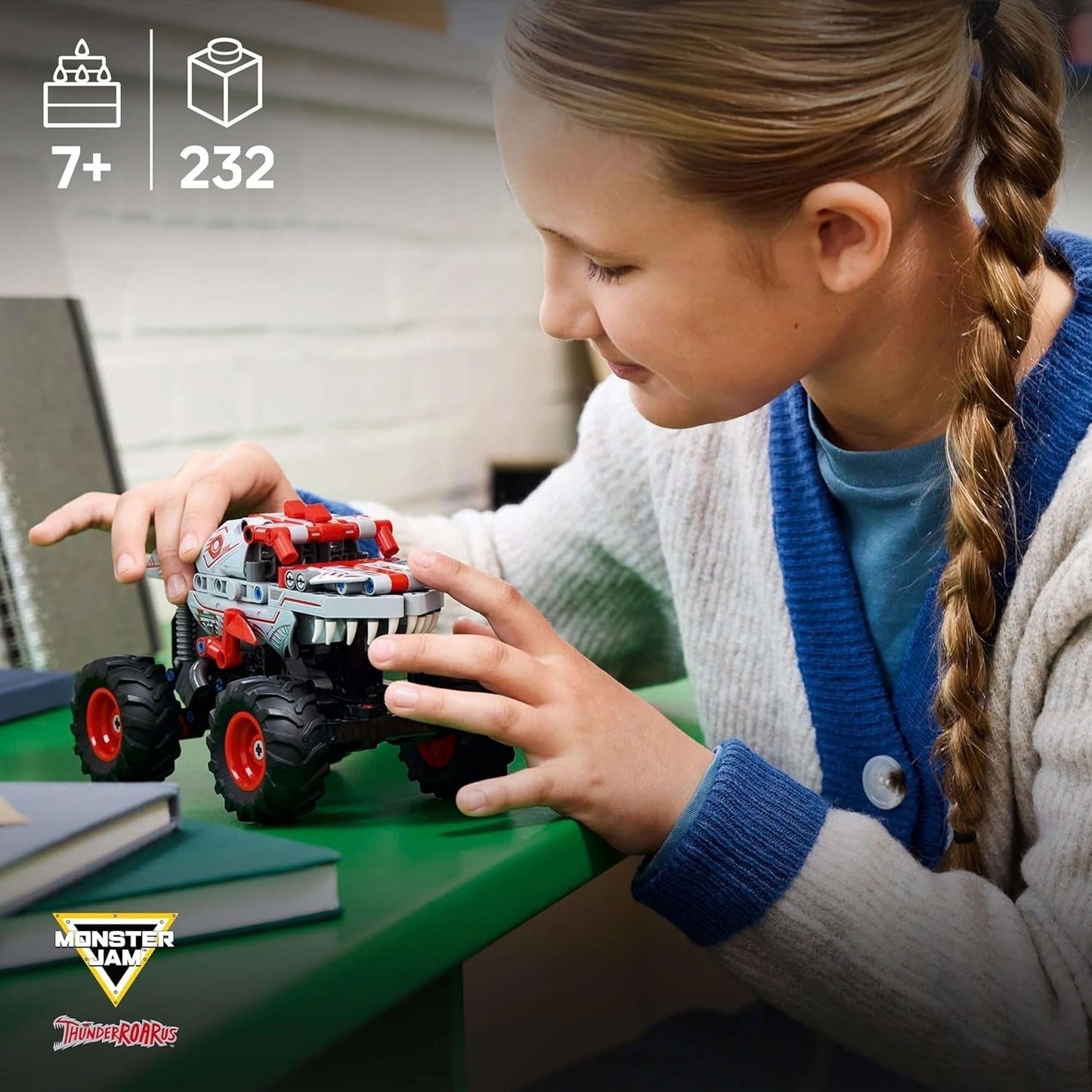 LEGO Technic Monster Jam Thunderroarus Wysuwana zabawka Monster Truck Zabawka do budowania dla dzieci Prezent dla chłopców i dziewcząt w wieku 7+ 42200 zestawów do budowania Besuche den LEGO-Store