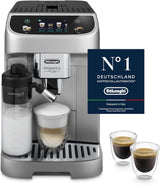 De'Longhi Magnifica Evo Next - W pełni automatyczny ekspres Perfetto ze spieniaczem do mleka LatteCrema, 13 napojów za jednym dotknięciem, ekspres do kawy i cappuccino, kolorowy ekran dotykowy, tytan (ECAM312.80.TB)