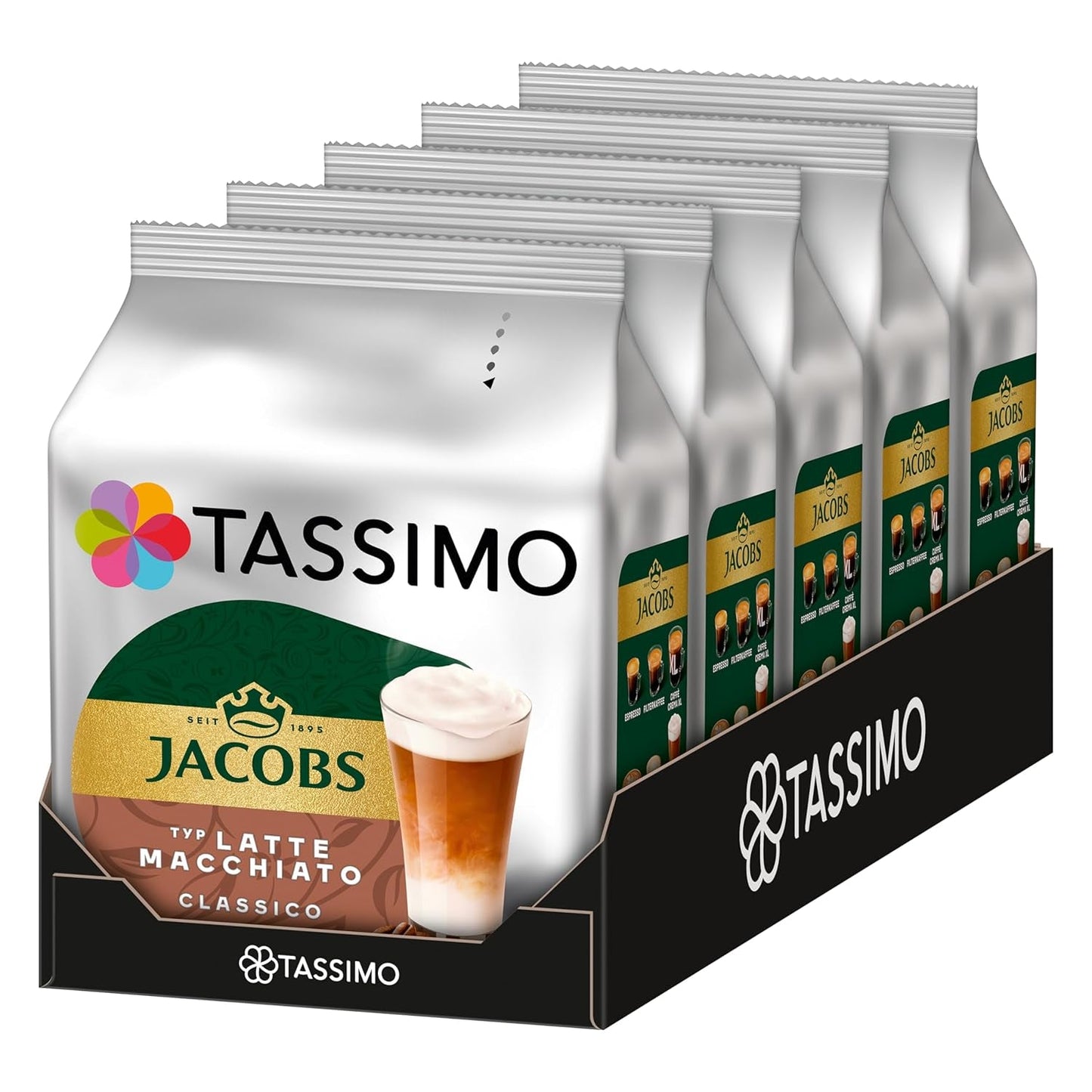 Tassimo Kapseln Jacobs Type Latte Macchiato Classico, 5 x 8 saszetek, 40 Kaffeekapseln