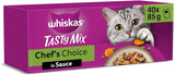 WHISKAS TASTY MIX Nassfutter w sosie für Katzen 40 x 85g Wybór szefa kuchni