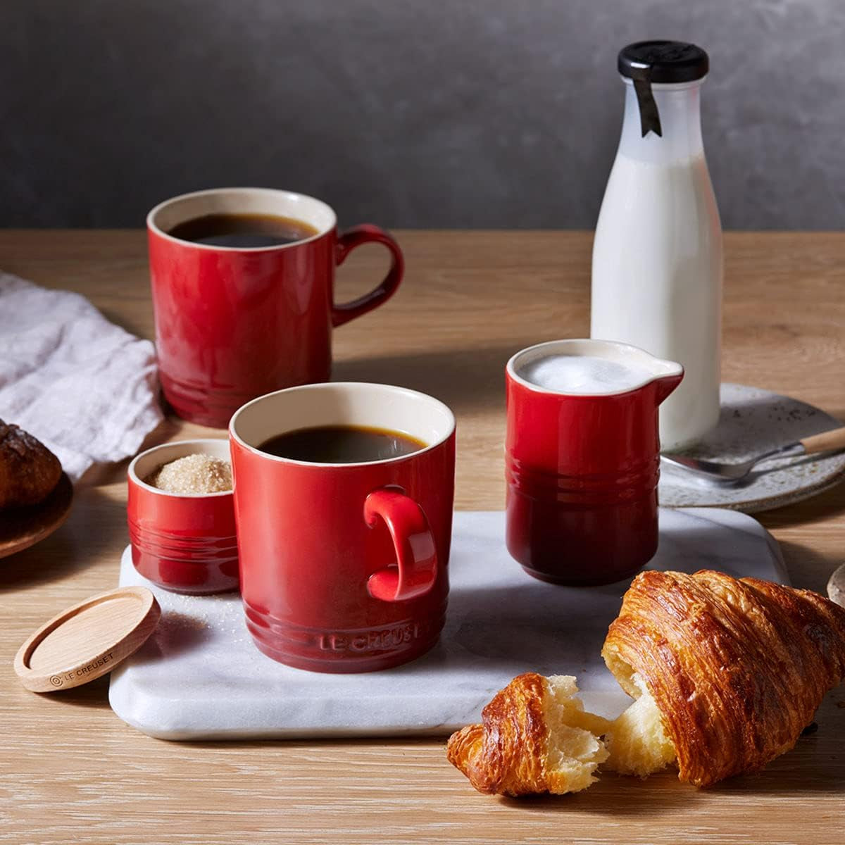 Kubek do mleka kamionkowy Le Creuset, 150 ml, wiśniowo-czerwony, 91051700060099