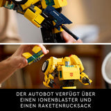 LEGO Icons Transformers Bumblebee, figurka robota kolekcjonerskiego dla dorosłych, zestaw do budowania filmów dla fanów science fiction, możliwość przekształcenia w samochód, zabawka przygodowa 10338 Zestawy do budowania Besuche den LEGO-Store