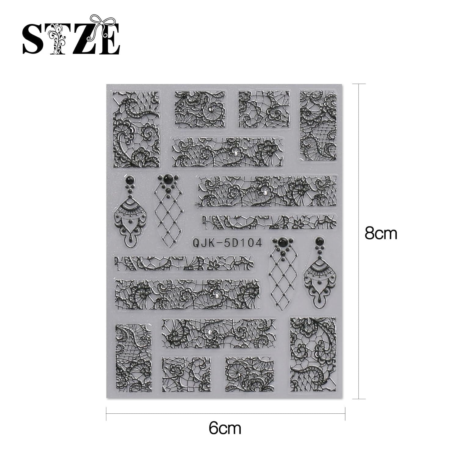 JMEOWIO 3D Nagelsticker Schwarz Weiß Blume Nail Art Naklejka Selbstklebend Nagelaufkleber 5D Stereoskopisch Blumen Dekoration Nageldesign Zubehör 4 Blatt
