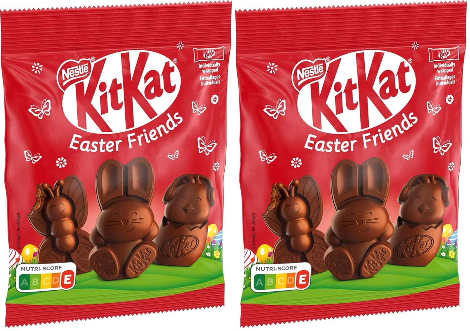 NESTLÉ Easter Friends Mini Wielkanocne figurki z mlecznej czekolady z chrupiącymi kawałkami, opakowanie 2 szt. (1 x 65 g)