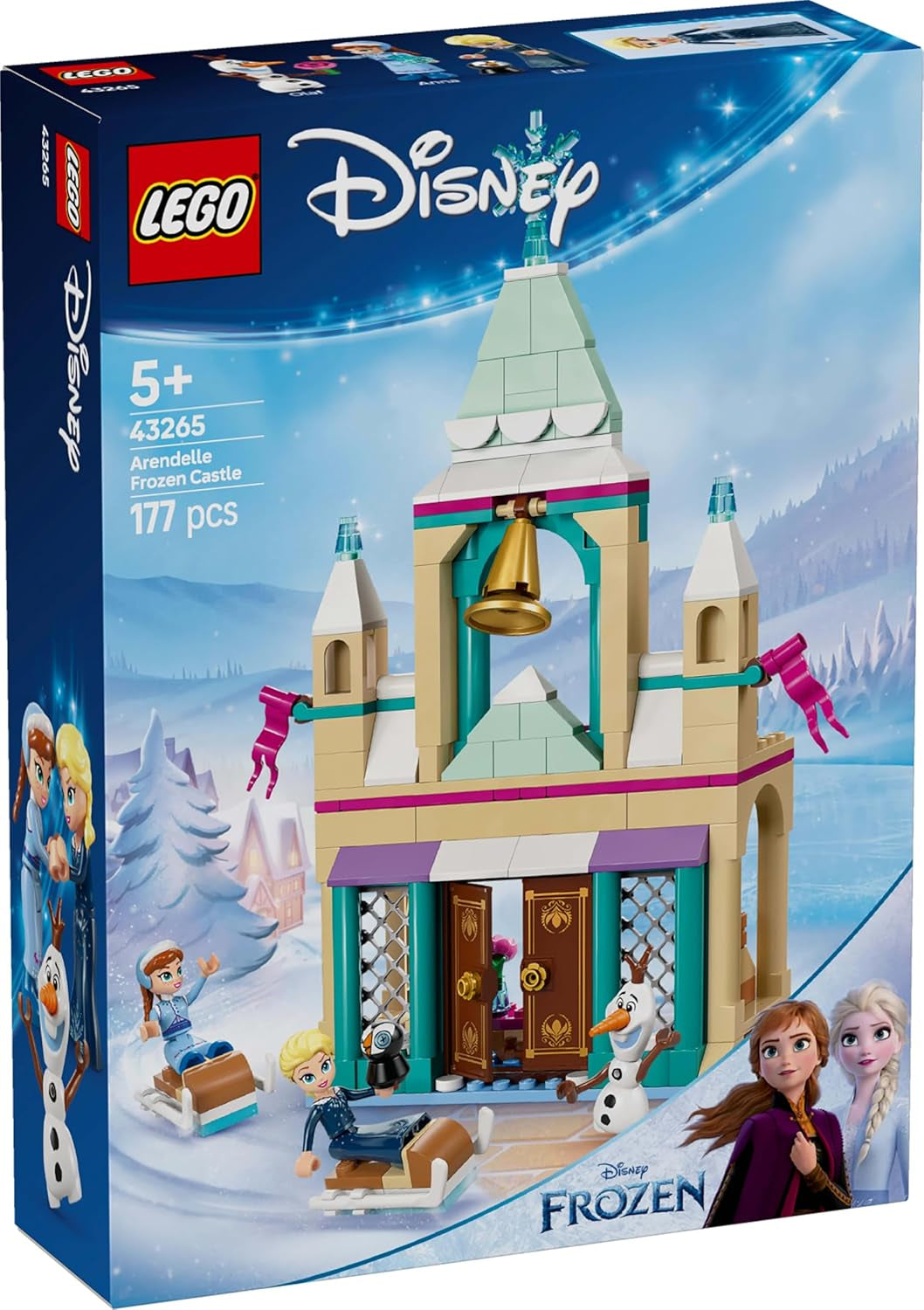 LEGO® Disney Kraina Lodu Zamek Arendelle, zabawka księżniczki z ELSA, minilaleczkami Anny i Olafa oraz figurką pingwina, zestaw fantasy, prezent dla 5-letnich dziewczynek 43265 Zestawy do budowania w sklepie LEGO