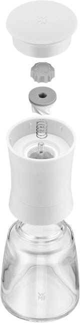 Młynek do soli lub pieprzu WMF Trend 14 cm, bez wypełnienia, młynek ceramiczny, plastik, szkło, biały Młynki i krajalnice Naty Shop
