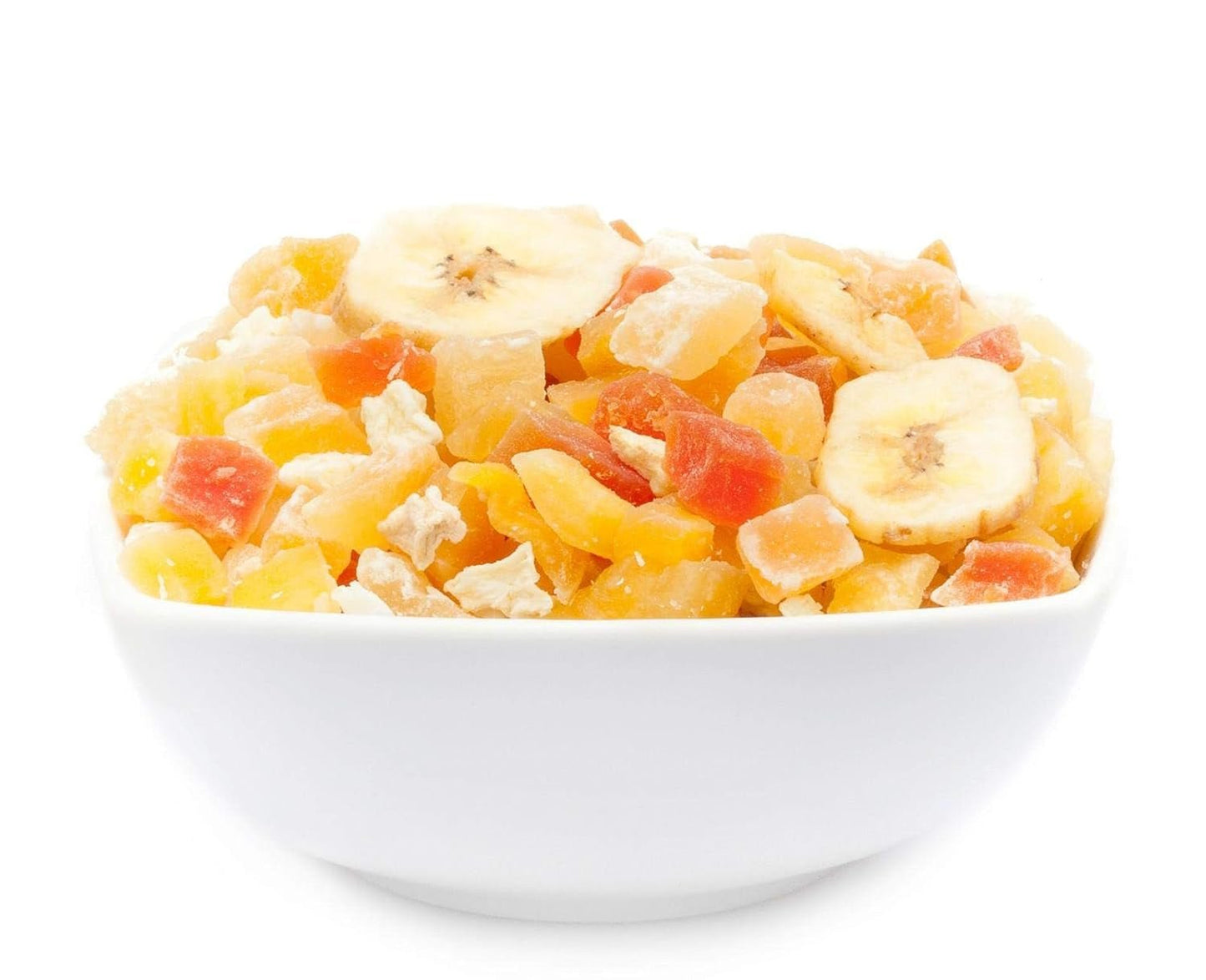 1 x 3 kg mieszanka owoców egzotycznych kawałki owoców kandyzowanych papaja mango melon ananas kokos jabłko banan niskotłuszczowa niskosól wegetariańska bezglutenowa bez laktozy Produkty suszone Mój sklep 3 kg (1 opakowanie)