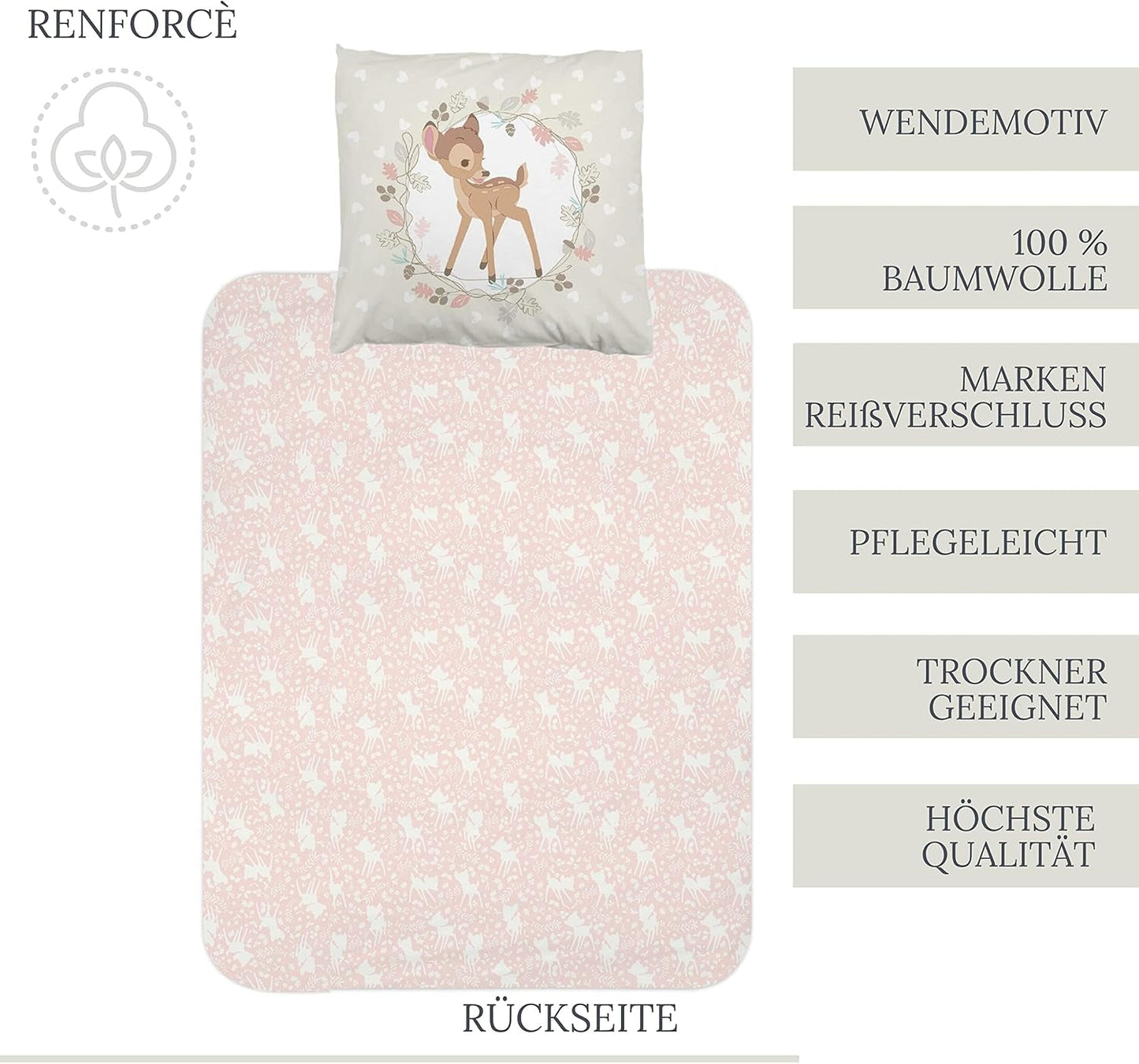 Pościel dla dziewczynki, Bambi, 100% bawełna Pościel - dziecięca Sklep Naty