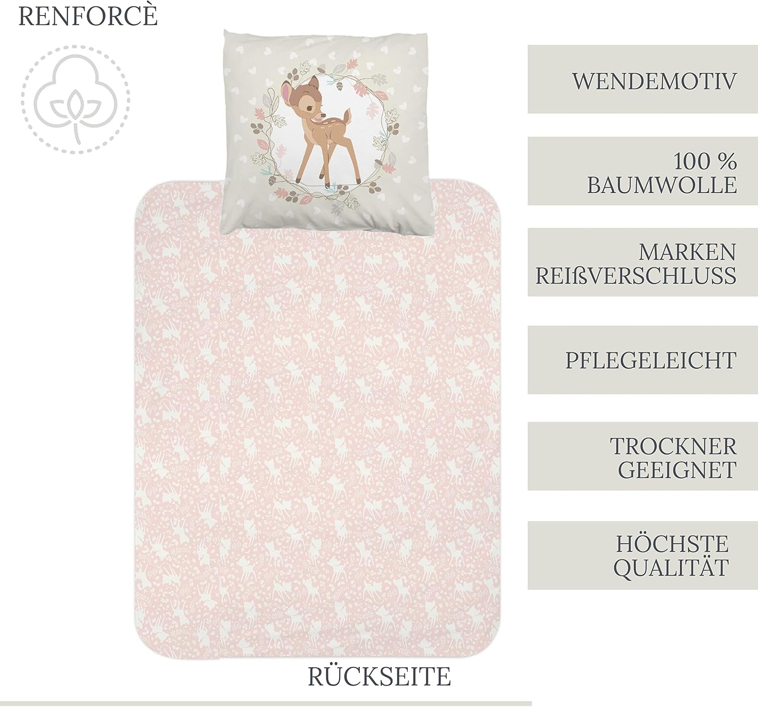 Pościel dla dziewczynki, Bambi, 100% bawełna Pościel - dziecięca Sklep Naty