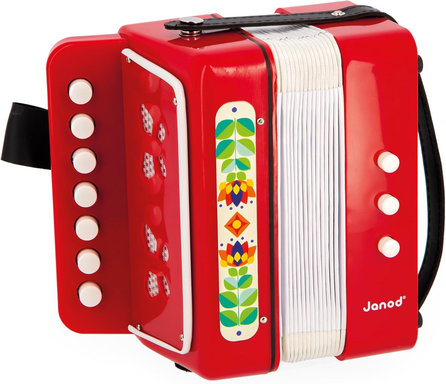 Janod - Akordeon Gioia - Instrument muzyczny dla dzieci - Odgrywanie ról i wczesna edukacja muzyczna - Z paskiem - Od 3 lat, J07654 Jucarii Bebe Naty Shop