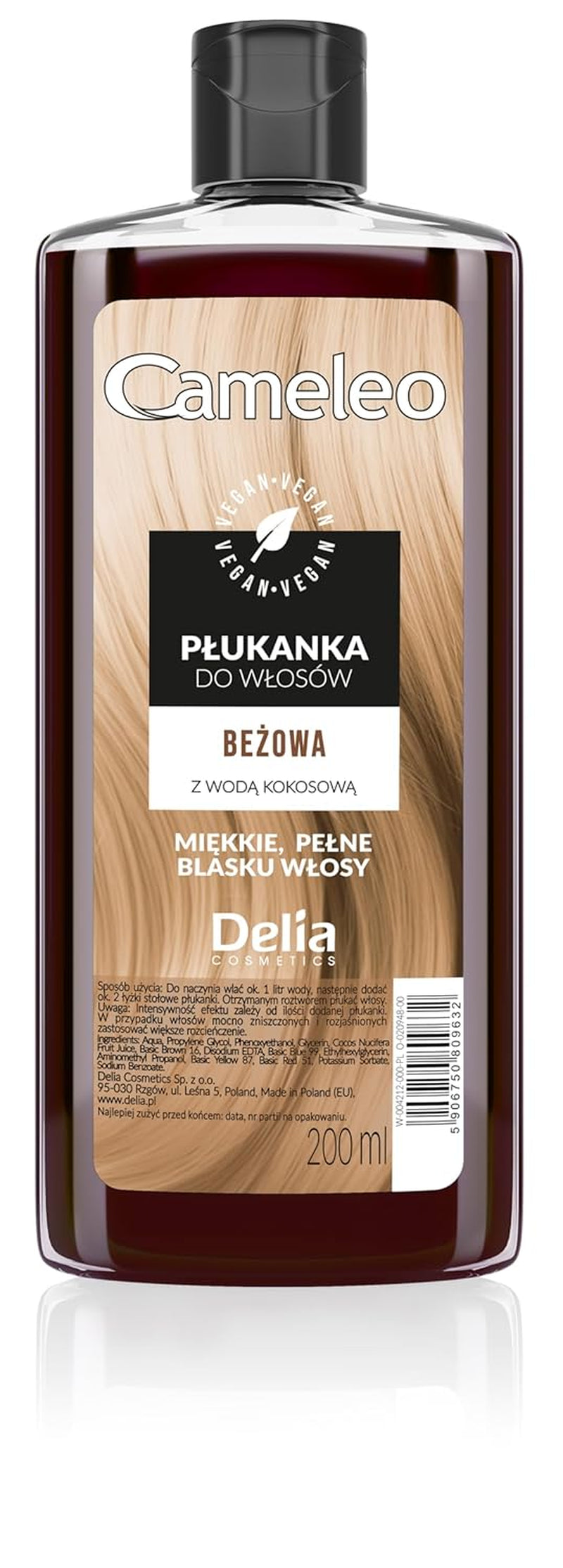 Cameleo - Różowy tonik do włosów z wodą różaną Bez żółtego odcienia Półtrwała koloryzacja włosów - Do włosów blond i siwych - Koloryzacja i pielęgnacja - Bez parabenów | 200 ml Farba do włosów Naty Shop Beige 200 Ml (1 opakowanie)