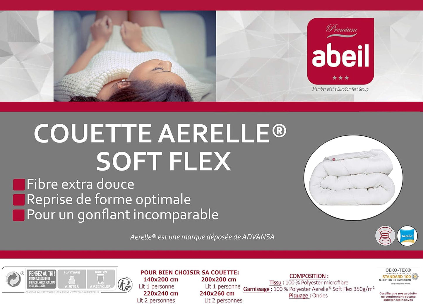 Kołdra Soft Flex, poliester, biała, 240 X 260 cm Kołdry i kołdry Naty Shop