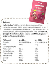 HAFERVOLL Minis Rzepak i Banan 8x 65g - Certyfikowane organiczne, z miodem, bez dodatku cukru, idealne do dzielenia się