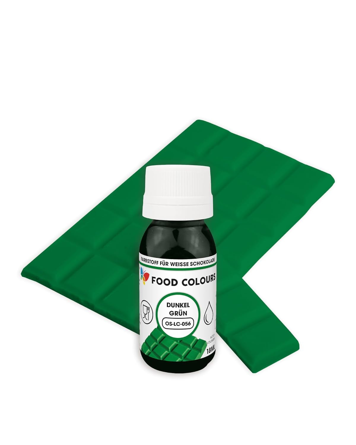 Barwnik spożywczy OS-LC DARK GREEN 18 ml Barwnik spożywczy do białej czekolady, pralin, kremów, tłustych ciast, dekoracji do ciast i tart