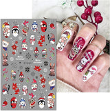 JMEOWIO Nagelsticker Weihnachten 10 Blatt Nail Art Naklejka Selbstklebend Nagelaufkleber Schneeflocke Winter Urlaub Süß Dekoration Nageldesign Zubehör