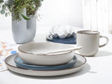CreaTable, 21016, seria Modern Scandic niebiesko-szara, 16-częściowy zestaw naczyń obiadowych, usługa łączenia porcelany, można myć w zmywarce i używać w kuchence mikrofalowej, produkcja wysokiej jakości