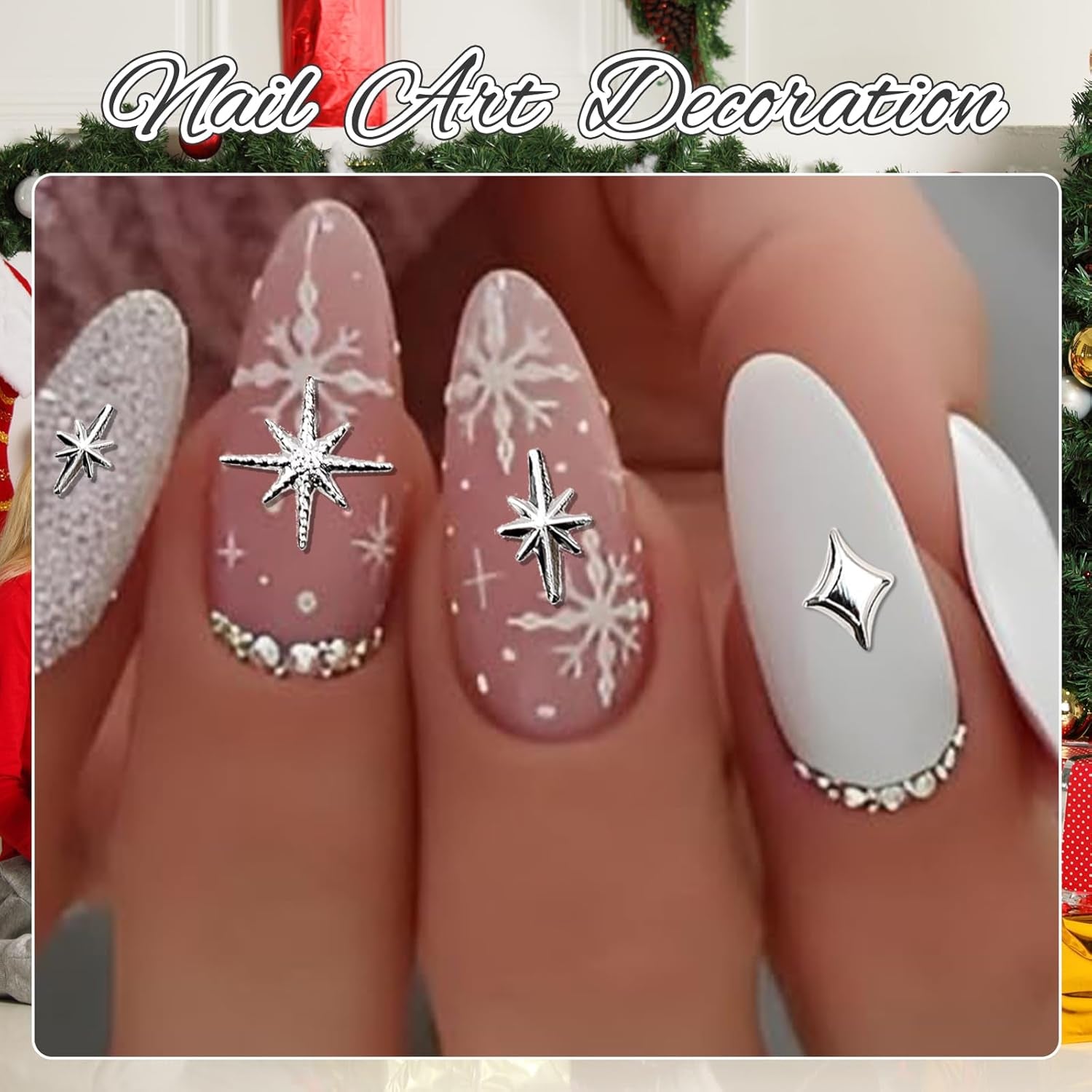 400 sztuk Stern Nail Charms Złoto Srebro, Charms Nägel Zubehör, Nagel Deko, Nail Art Zubehör, Nagel Charms, Nagel Steine, Nail Design, Charms Für Nägel