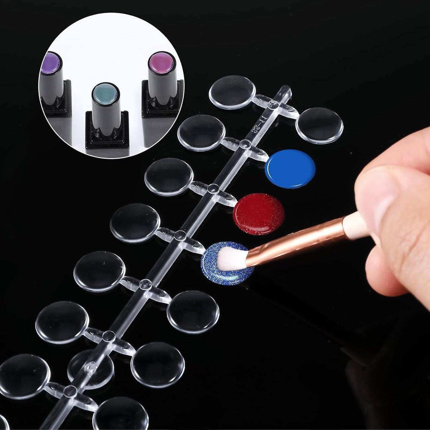 240 Stück Nagel Display Punkt Farbpunkte,Przezroczysty wyświetlacz zdobienia paznokci,Nagellack wyświetla Rund Für Nagelstudio Und Anfänger,Zdjęcia paznokci DIY Nagelstudios