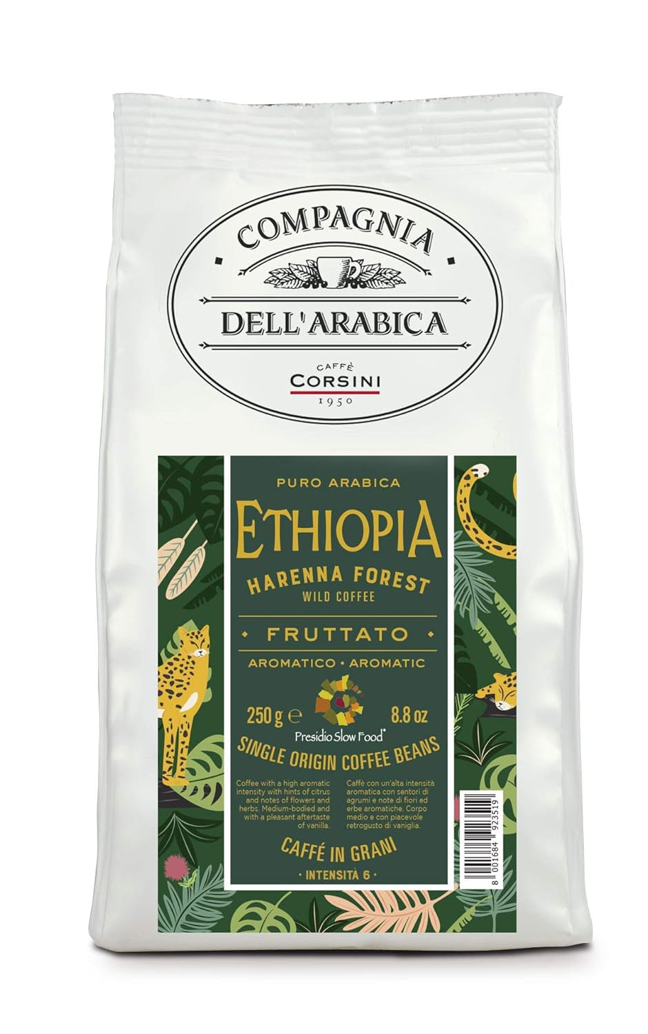 Caffè Corsini - Kaffeebohnen 3x250g Compagnia Dell'Arabica Zestaw Gwatemala/Ęthiopien/El Salvador, Einzelner Ursprung, łącznie 750g