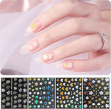 3D Nagelsticker Aurora 30 Blatt Gold Nail Art Naklejka Selbstklebend Nagelaufkleber Holografisches Stern Herz Dekoration Nageldesign Zubehör