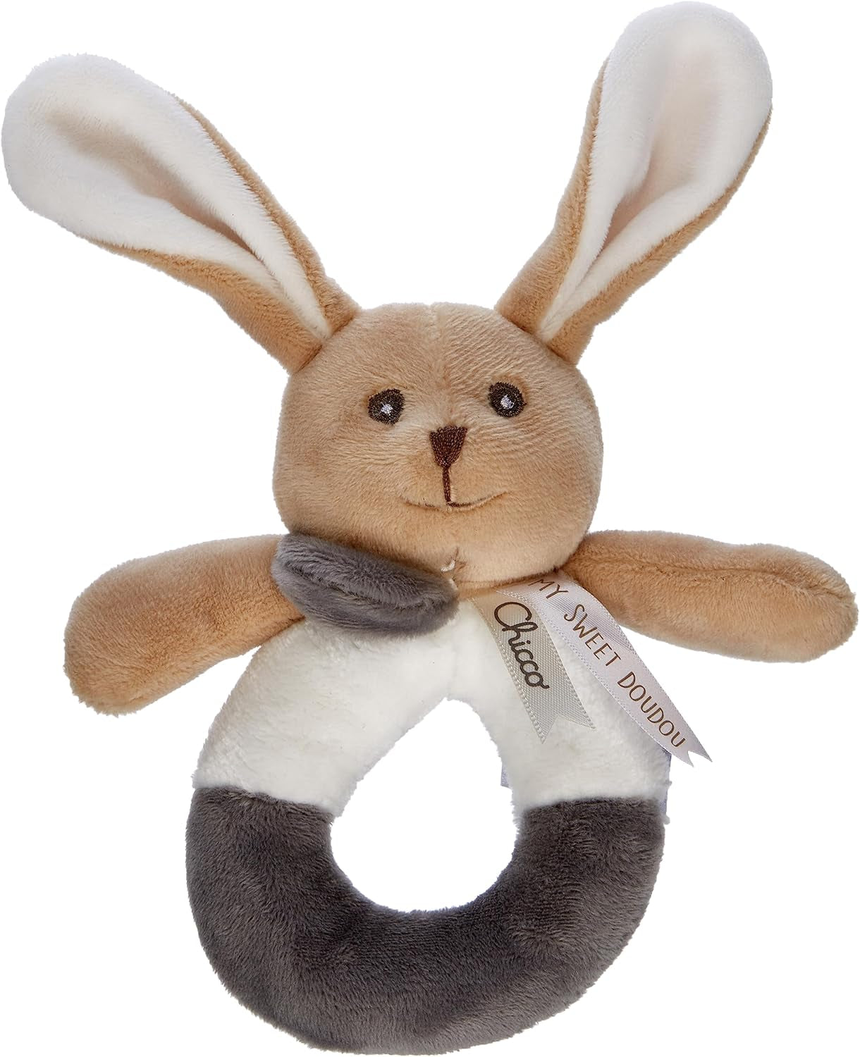 Chicco My Sweet Doudou Kameleon zabawka wykonana z wysokiej jakości tkanin miękki plastikowy pierścień kojąca zabawka dla dziecka podczas ząbkowania 3-18 miesięcy zabawki dla dzieci Naty Shop beżowy