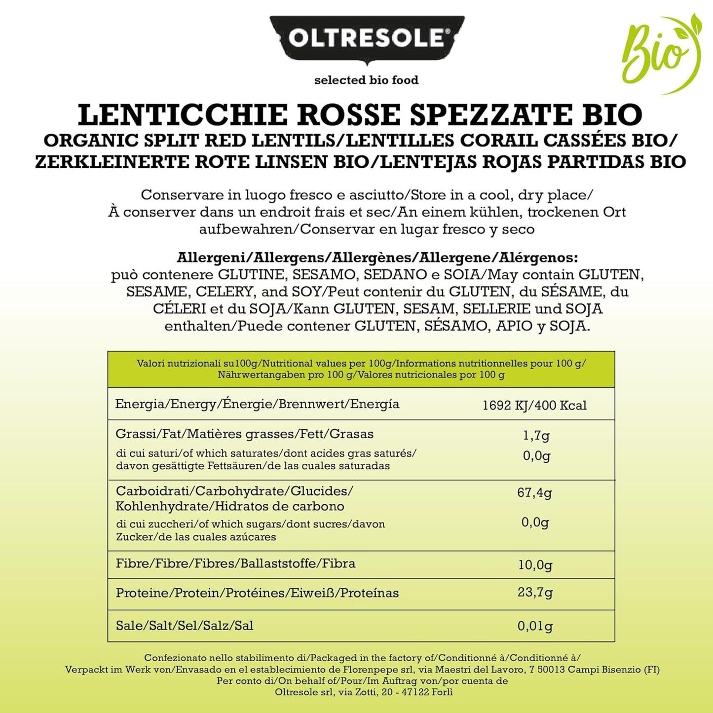 Organiczna krakowana czerwona soczewica 5kg Organiczne łuskane i krakingowe rośliny strączkowe Nie wymaga moczenia Źródło białka i błonnika Pakiet ekonomiczny