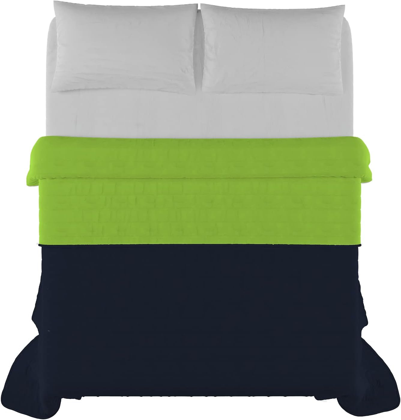 Elegancka kołdra na łóżko podwójne 260 X 270 cm Granatowy/Jabłkowy Zielony Łóżka i kołdry Besuche den Italian Bed Linen-Store