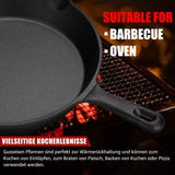 Żeliwna patelnia grillowa z uchwytem OVERMONT Garnki i patelnie Naty Shop