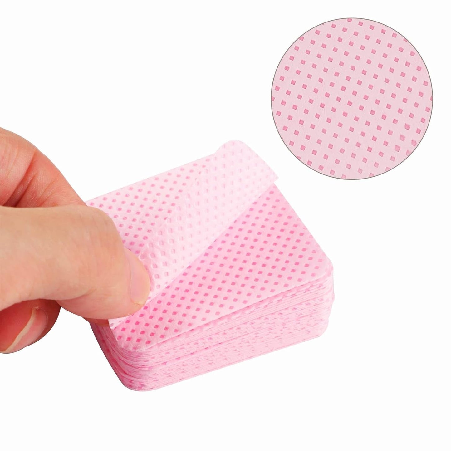 300 Stück Nagellackentferner Pads, Fusselfreie Nägel Wattepads Für Nägel Nagellackentferner Niestrzępiące się chusteczki do paznokci Cleaner Gelnägel - Rosa