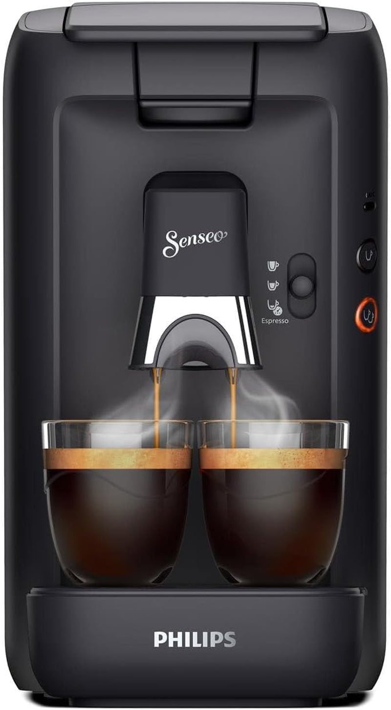 Ekspres na kapsułki PHILIPS Senseo Maestro — technologia Intense Plus, wysokiej jakości espresso, ekologiczna konstrukcja, zbiornik na wodę o pojemności 1,2 l, funkcja notatki, wskaźnik usuwania kamienia (CSA260/60)