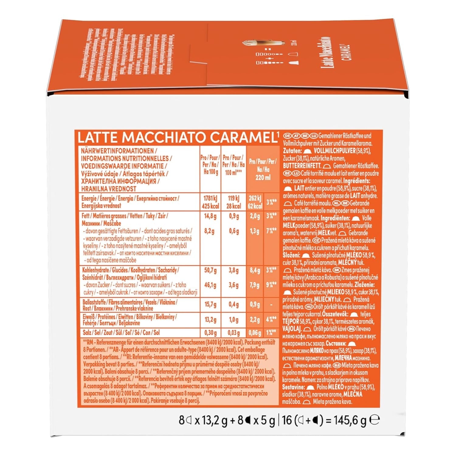 NESCAFÉ DOLCE GUSTO Latte Macchiato Caramel Kaffeekapseln 3-pak (3 x 16 Kapseln)