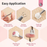 125 Nail Art Schwämme Und 4 Krallen Nail Gąbka Metallgreifer Für Ombre i Gradient Nageldesign, Nagelkunst-Schwamm Pinsel, Maniküre Zubehör Für Nägel, Nail Art Schwämme Für Babyboomer Effekte DIY