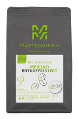 Martermühle Mexiko Bio Espressobohnen entkoffeiniert 1kg mittelkräftig I Arabica I Smak: Nugat, Zartbitterschokolade I Ganze Bio Espresso-Bohnen schonend geröstet, säurearm