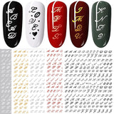 6 Blatt Nagelsticker Alte Alphabetzahlen Nagelaufkleber Selbstklebend Alte Briefe Nail Art Naklejka Dekoracja Nageldesign Zubehör