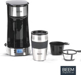 Ekspres BEEM THERMO 2 GO z pojedynczym filtrem i kubkiem termicznym 0,4 l | Filtr stały | Z 24-godzinnym timerem na poranną filiżankę gorącej kawy, bez czekania | 750 W