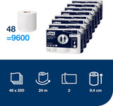 Papier toaletowy Tork Small Roll White T4, Advanced, 2 warstwy, 48 × 200 arkuszy, 472161
