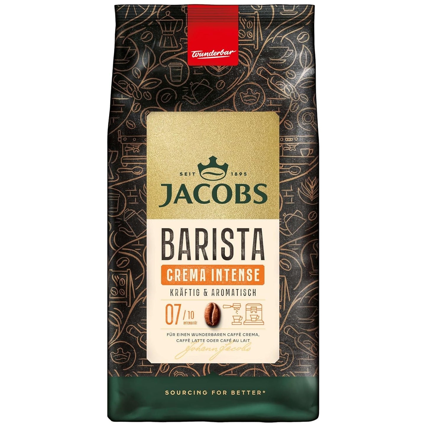 Kawa pełnoziarnista JACOBS Barista Editions Crema Intense (4 x 1 kg)