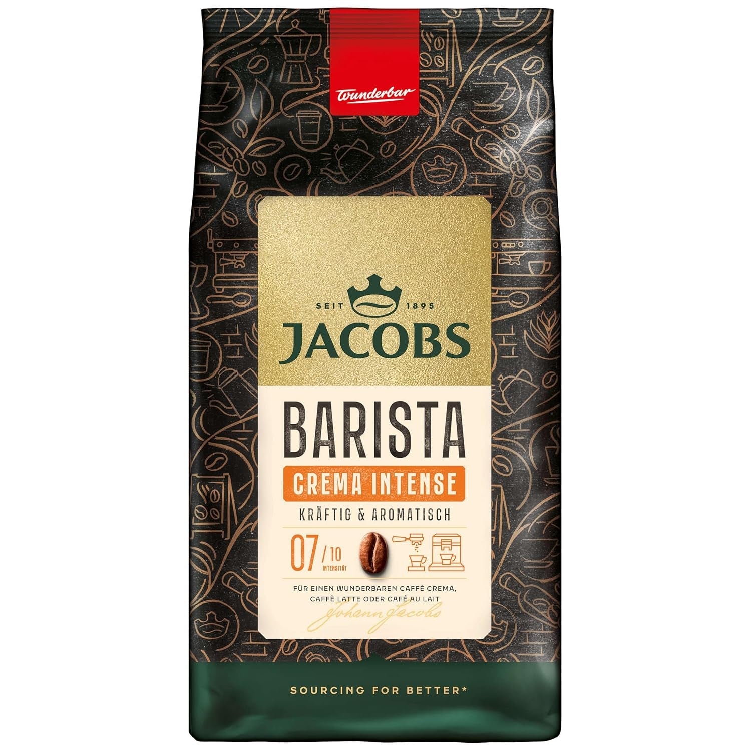 Kawa pełnoziarnista JACOBS Barista Editions Crema Intense (4 x 1 kg)