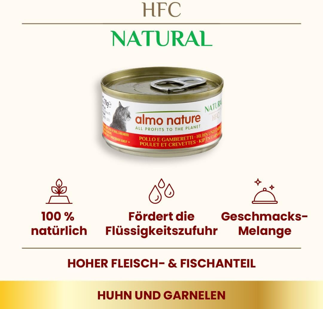 Almo Nature HFC Naturalna mokra karma dla kotów - Różne przepisy z kurczakiem - 6 x 70g