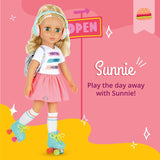 Brokatowe dziewczyny - lalki Sunnie - lalka przegubowa Sunnie 36 cm - blond włosy i zielone oczy - zabawka dla 3 lat i więcej