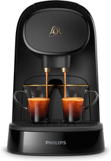 Ekspres do espresso na kapsułki PHILIPS LM8012/60 — dwie dawki, podwójna przyjemność, 1 lub 2 filiżanki, ristretto, espresso, lungo lub grand café long, podwójna kapsułka, oryginalna jakość espresso, czerń fortepianowa