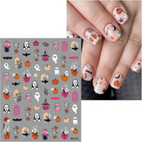 JMEOWIO Nagelsticker Halloween 9 Blatt Nail Art Naklejka Selbstklebend Nagelaufkleber Dekoration Nageldesign Zubehör