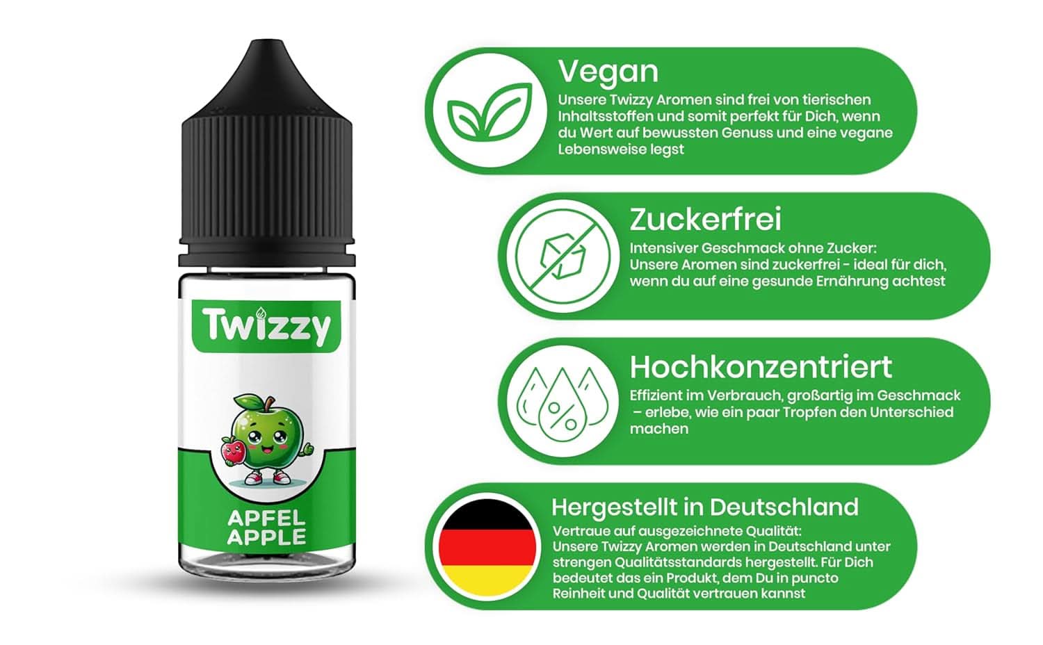 Twizzy, Skoncentrowany aromat jabłkowy, 30 ml Aromas Naty Shop