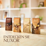Czekolada Lindta | Mieszanka do torebki NUXOR | 103g | Gianduja Kremowe kostki czekoladowe w trzech asortymentach z prażonymi całymi orzechami laskowymi | Czekoladowy prezent
