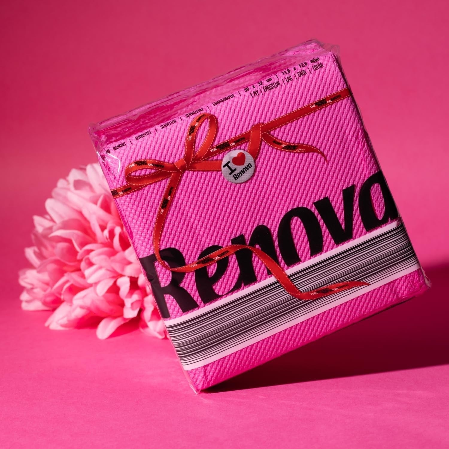 Serwetki papierowe Renova Red Label w kolorze fuksji - 70 serwetek