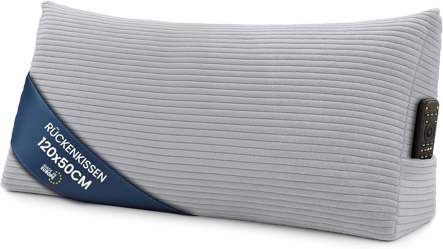 Poduszka z pierza, poduszka pod plecy, poduszka aksamitna, szerokość 70 cm - poduszka do czytania do łóżka, sofy i sofy, duża poduszka do sofy, poduszka ścienna, poduszka do sofy, poduszka do czytania, poduszka pod plecy, jasnoszara